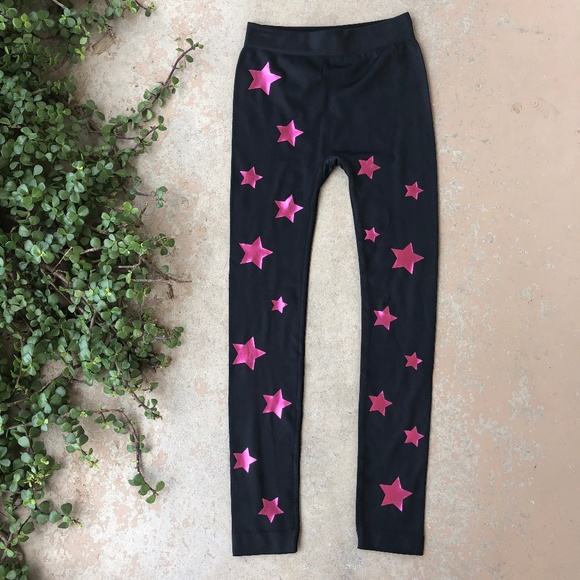 Electric Yoga Pants - Electric Yoga Black Pink Metallic Star Leggings